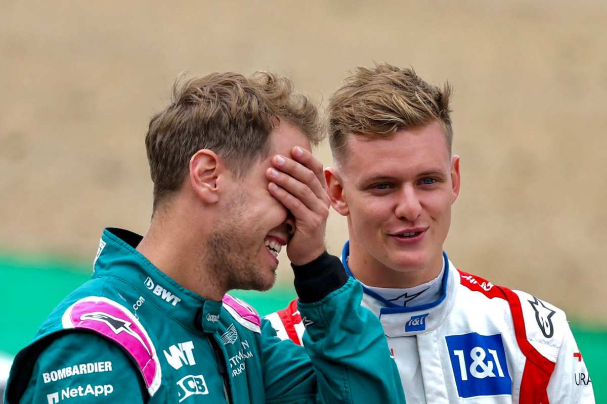 Sebastian Vettel e Mick Schumacher (Twitter)