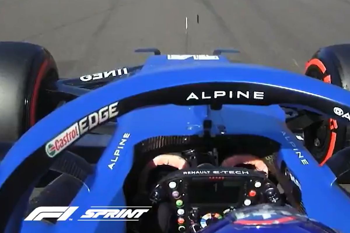 La partenza di Fernando Alonso nelle qualifiche sprint del Gran Premio di Gran Bretagna a Silverstone