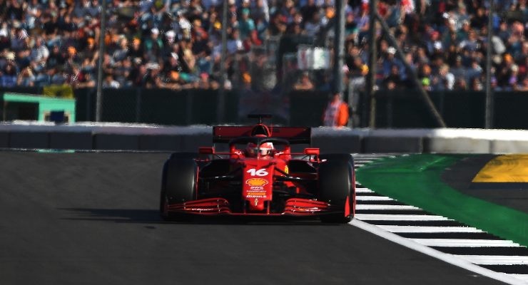 Charles Leclerc in pista al Gran Premio di Gran Bretagna di F1 2021 a Silverstone