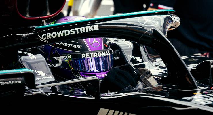 Lewis Hamilton nelle prove libere del Gran Premio d'Austria di F1 2021 al Red Bull Ring (Foto Sebastian Kawka/Mercedes)