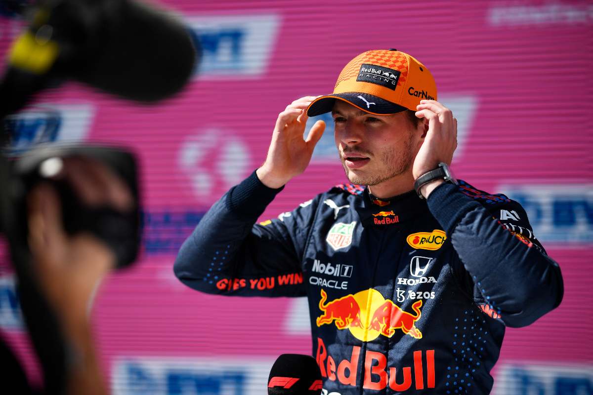 Max Verstappen dopo la pole position al Gran Premio d'Austria di F1 2021 al Red Bull Ring