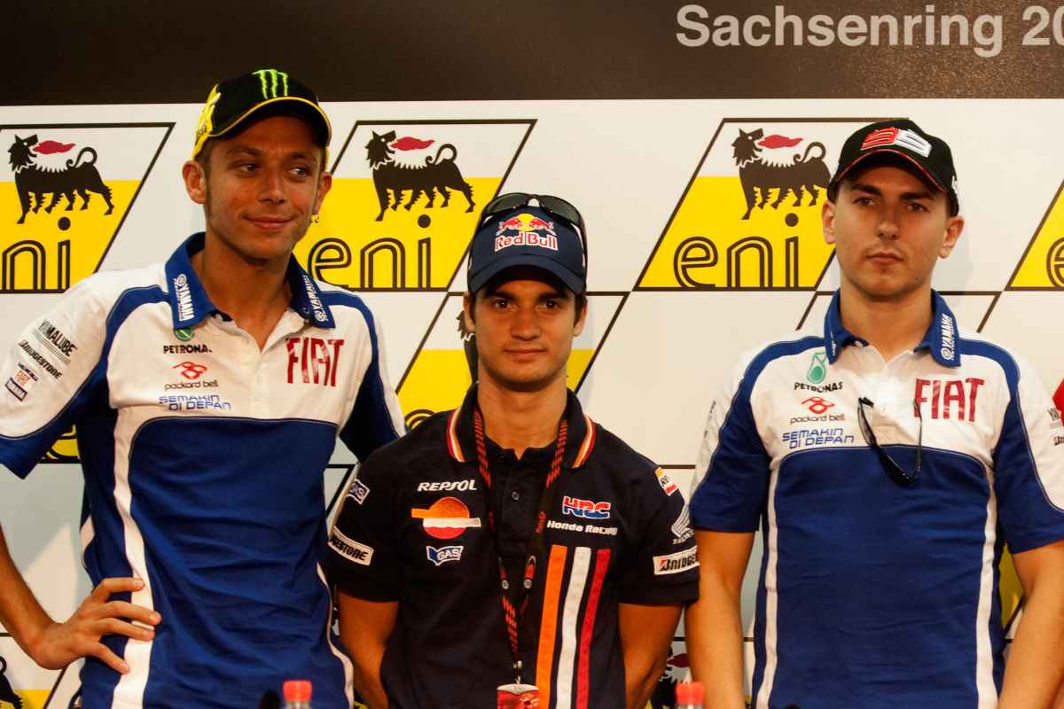 Valentino Rossi, Dani Pedrosa e Jorge Lorenzo