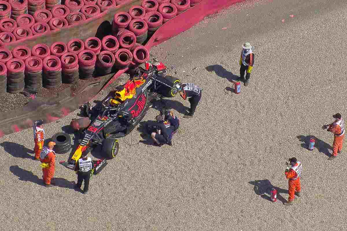 Max Verstappen dopo l'incidente con Lewis Hamilton al Gran Premio di Gran Bretagna di F1 2021 a Silverstone