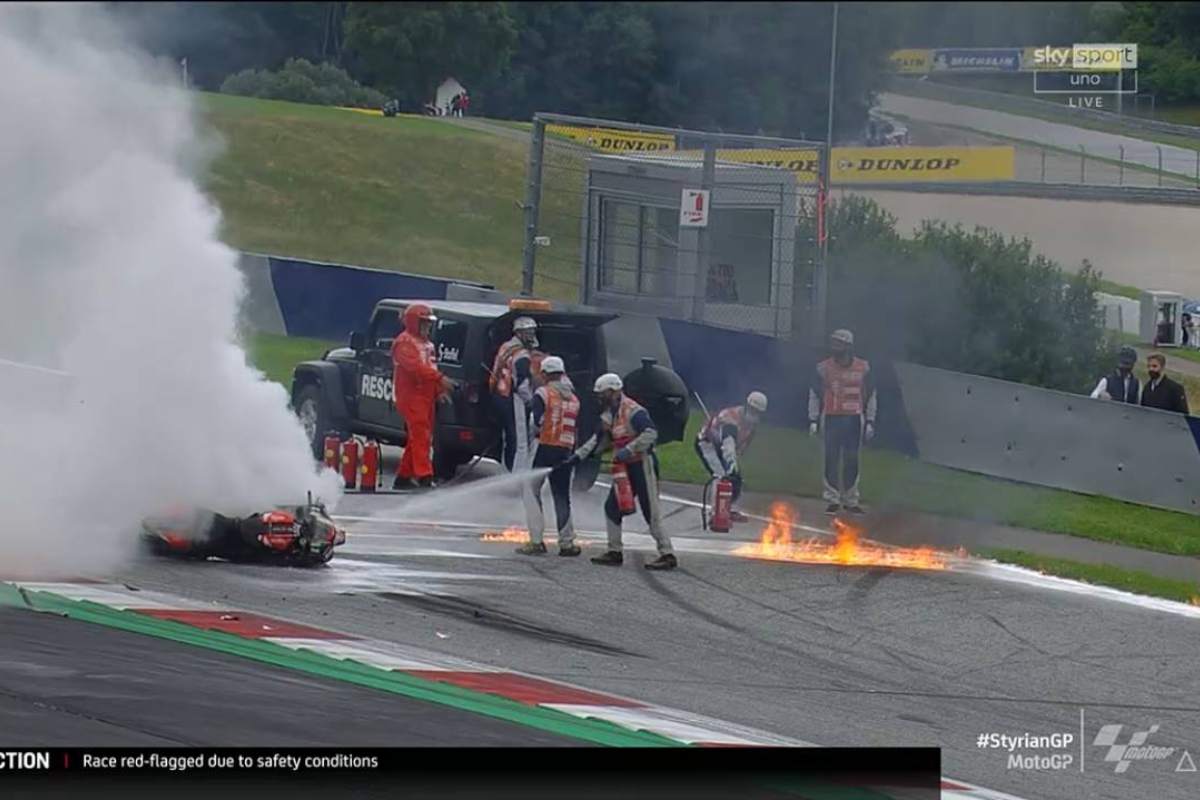 La caduta di Dani Pedrosa al Gran Premio di Stiria di MotoGP 2021 al Red Bull Ring