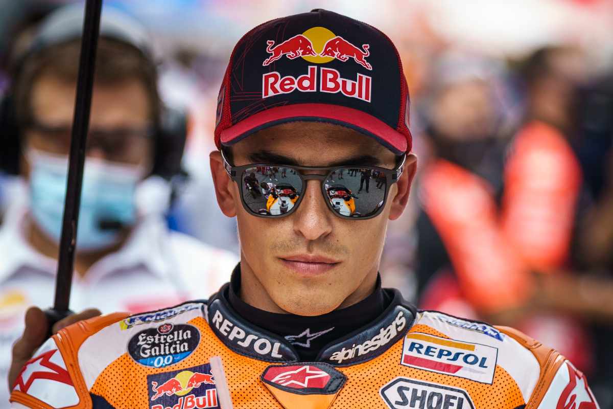 Marc Marquez sulla griglia di partenza del Gran Premio d'Austria di MotoGP 2021 al Red Bull Ring