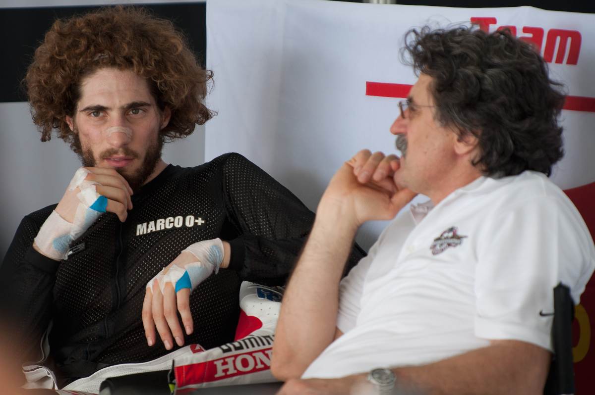 Marco Simoncelli con papà Paolo