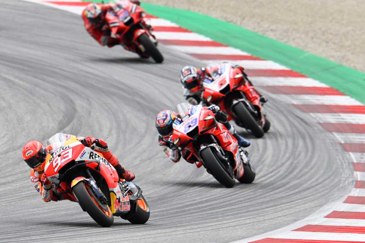 Una fase di gara del Gran Premio d'Austria di MotoGP 2021 al Red Bull Ring