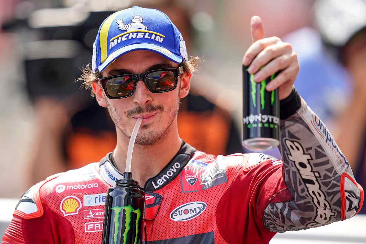 Pecco Bagnaia festeggia il terzo posto alle qualifiche del Gran Premio d'Austria di MotoGP 2021 al Red Bull Ring