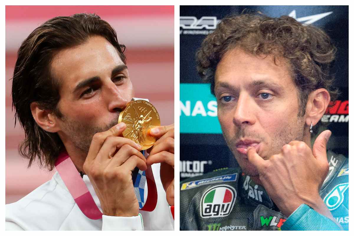 Gianmarco Tamberi e Valentino Rossi