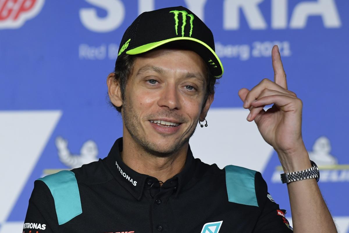 Valentino Rossi nella conferenza stampa in cui ha annunciato il suo ritiro dalla MotoGP