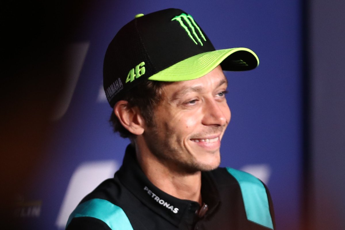 Valentino Rossi nella conferenza stampa in cui ha annunciato il suo ritiro dalla MotoGP