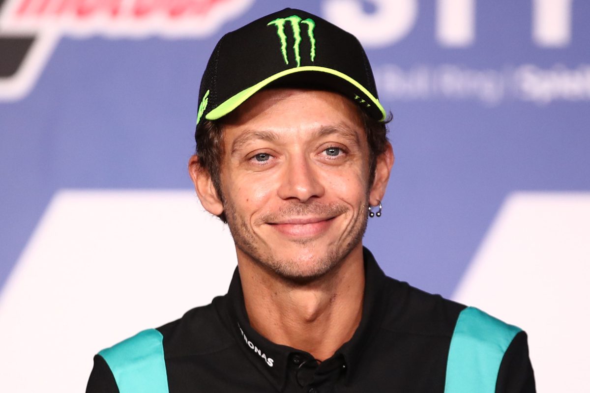 Valentino Rossi nella conferenza stampa in cui ha annunciato il suo ritiro dalla MotoGP