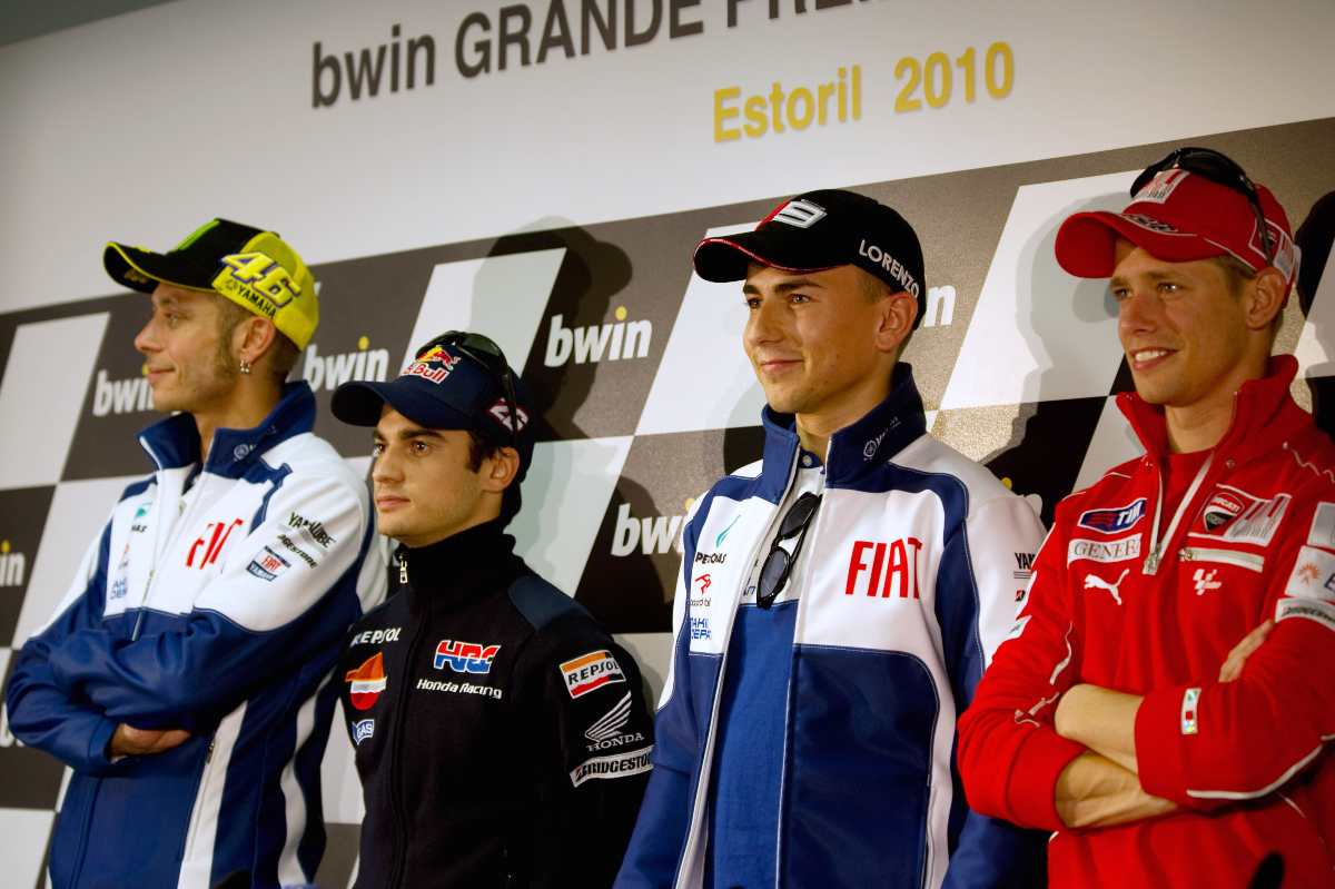 Valentino Rossi, Dani Pedrosa, Jorge Lorenzo e Casey Stoner