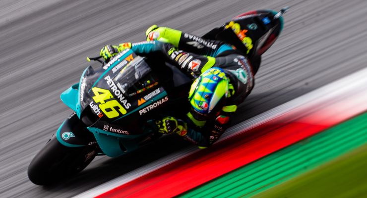 Valentino Rossi in pista sulla Yamaha Petronas al Gran Premio d'Austria di MotoGP 2021 al Red Bull Ring