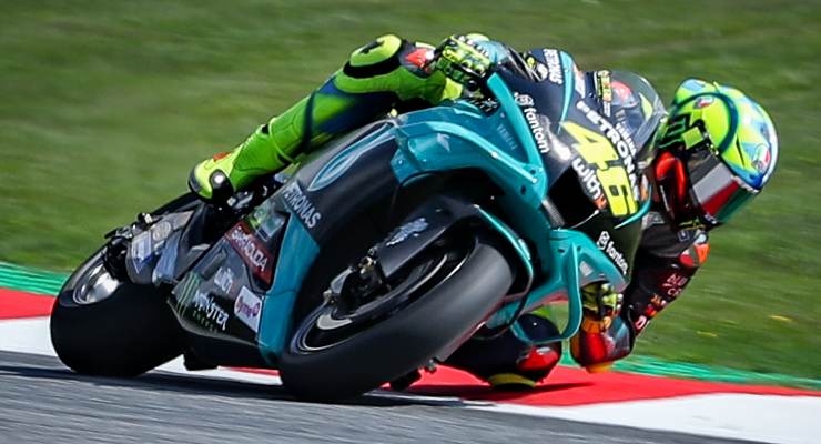 Valentino Rossi in pista sulla Yamaha Petronas al Gran Premio di Stiria di MotoGP 2021 al Red Bull Ring (Foto GEPA pictures/ Manfred Binder/Red Bull)