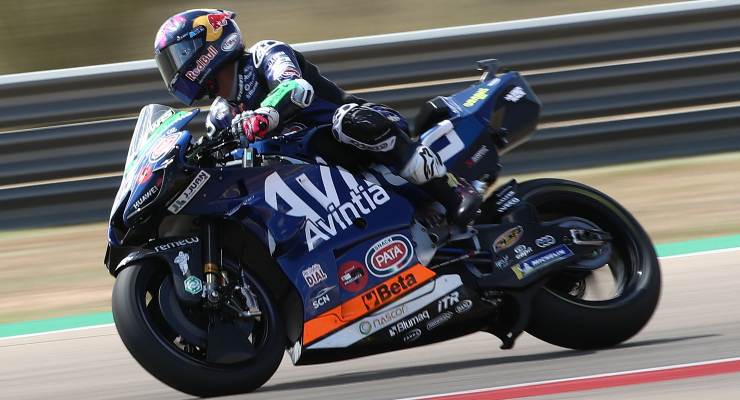 Enea Bastianini sulla Ducati Avintia nel Gran Premio di Aragon di MotoGP 2021 ad Alcaniz