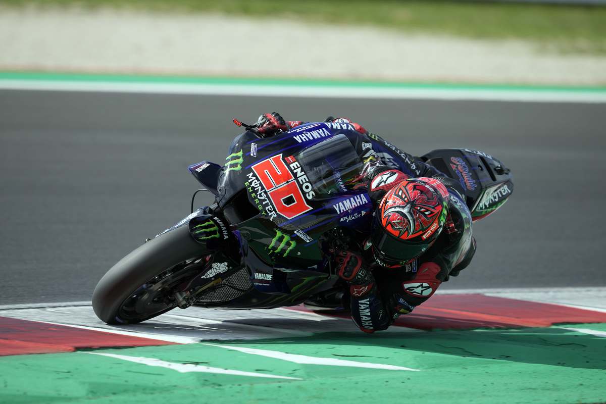 Fabio Quartararo in pista con la Yamaha nei test MotoGP di Misano Adriatico
