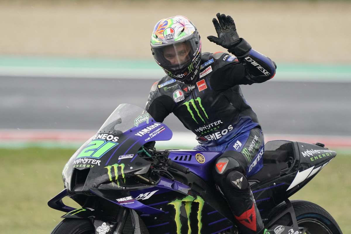 Franco Morbidelli in pista nelle prove libere del Gran Premio di San Marino di MotoGP 2021 a Misano