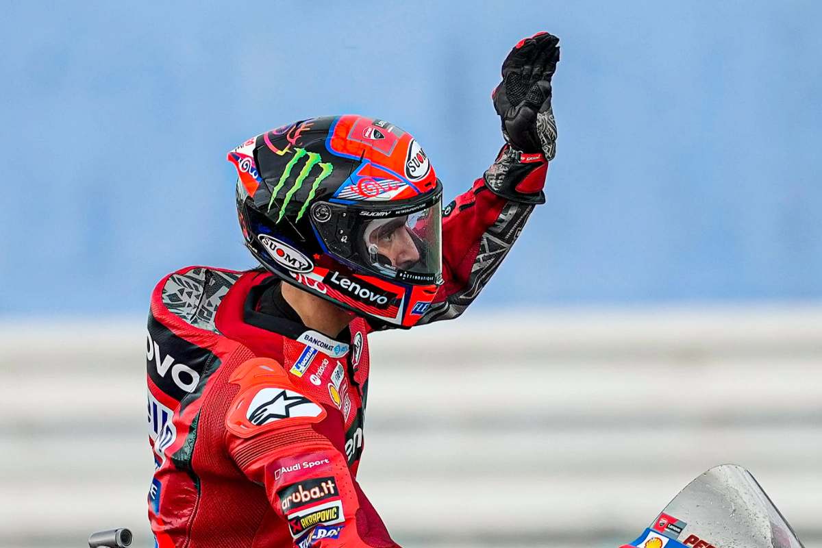 Pecco Bagnaia in pista al Gran Premio di San Marino di MotoGP 2021 a Misano Adriatico