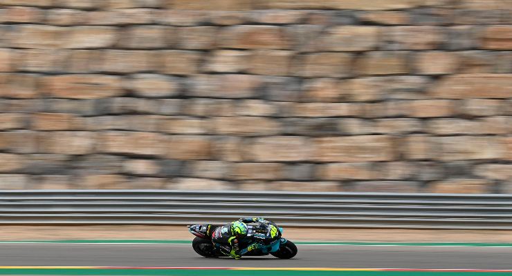 Valentino Rossi in pista nelle prove libere del Gran Premio di Aragon di MotoGP 2021 ad Alcaniz