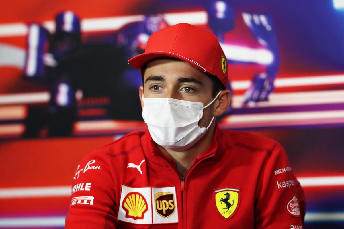 Charles Leclerc durante la conferenza stampa in Turchia (Foto di Sedat Suna - Pool/Getty Images)