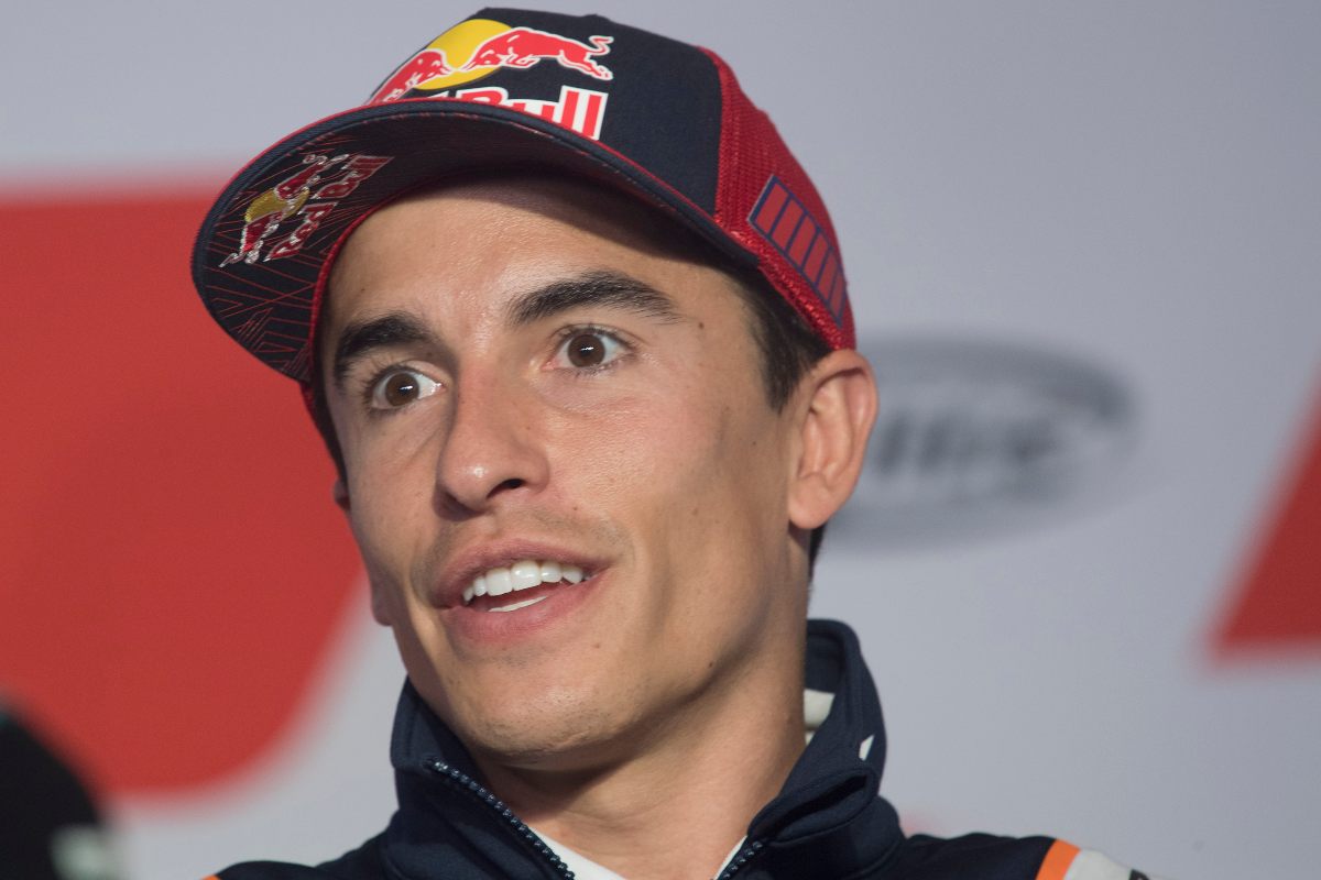 Marc Marquez in conferenza stampa (Foto di Mirco Lazzari gp/Getty Images)