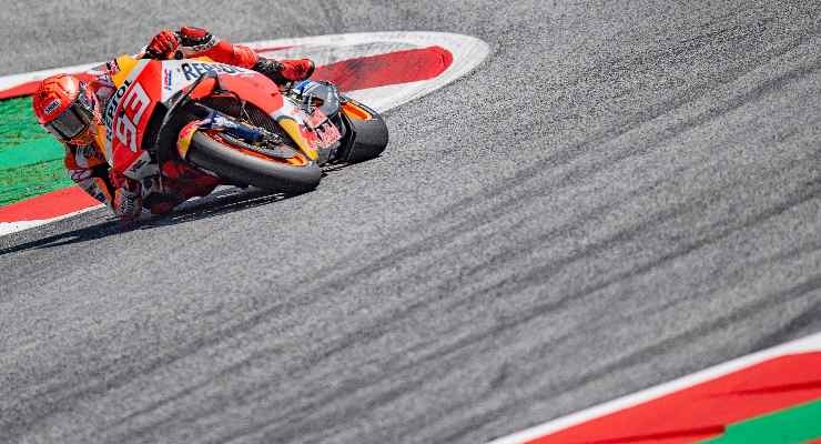 Marquez in piega con la sua Honda (Foto di Mirco Lazzari gp/Getty Images)