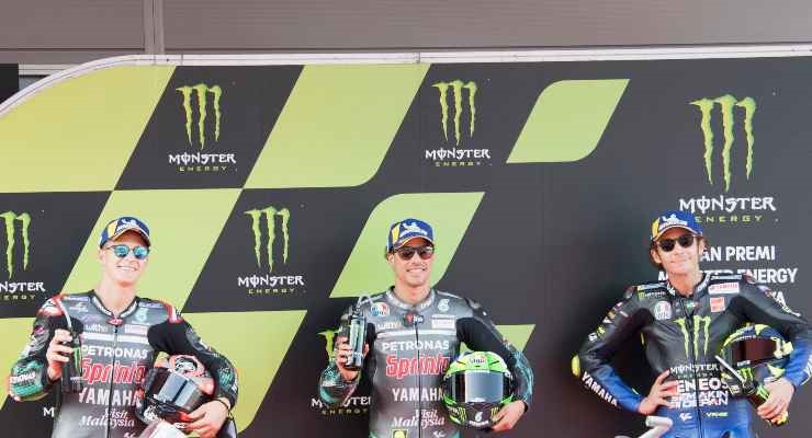 Franco Morbidelli (al centro), nel 2020 secondo in campionato (Foto di Mirco Lazzari gp/Getty Images)