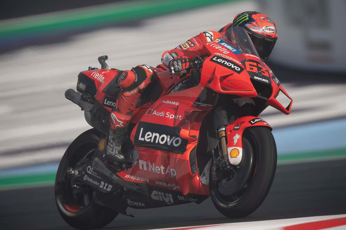 Pecco Bagnaia a Misano (Foto di Mirco Lazzari gp/Getty Images)