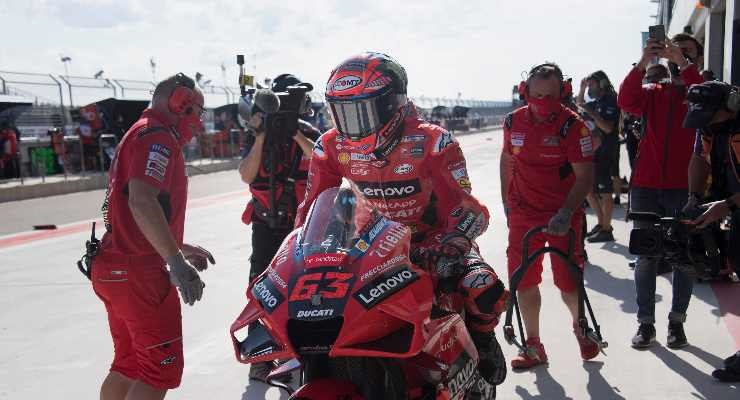 Bagnaia al box Ducati (Foto di Mirco Lazzari gp/Getty Images)