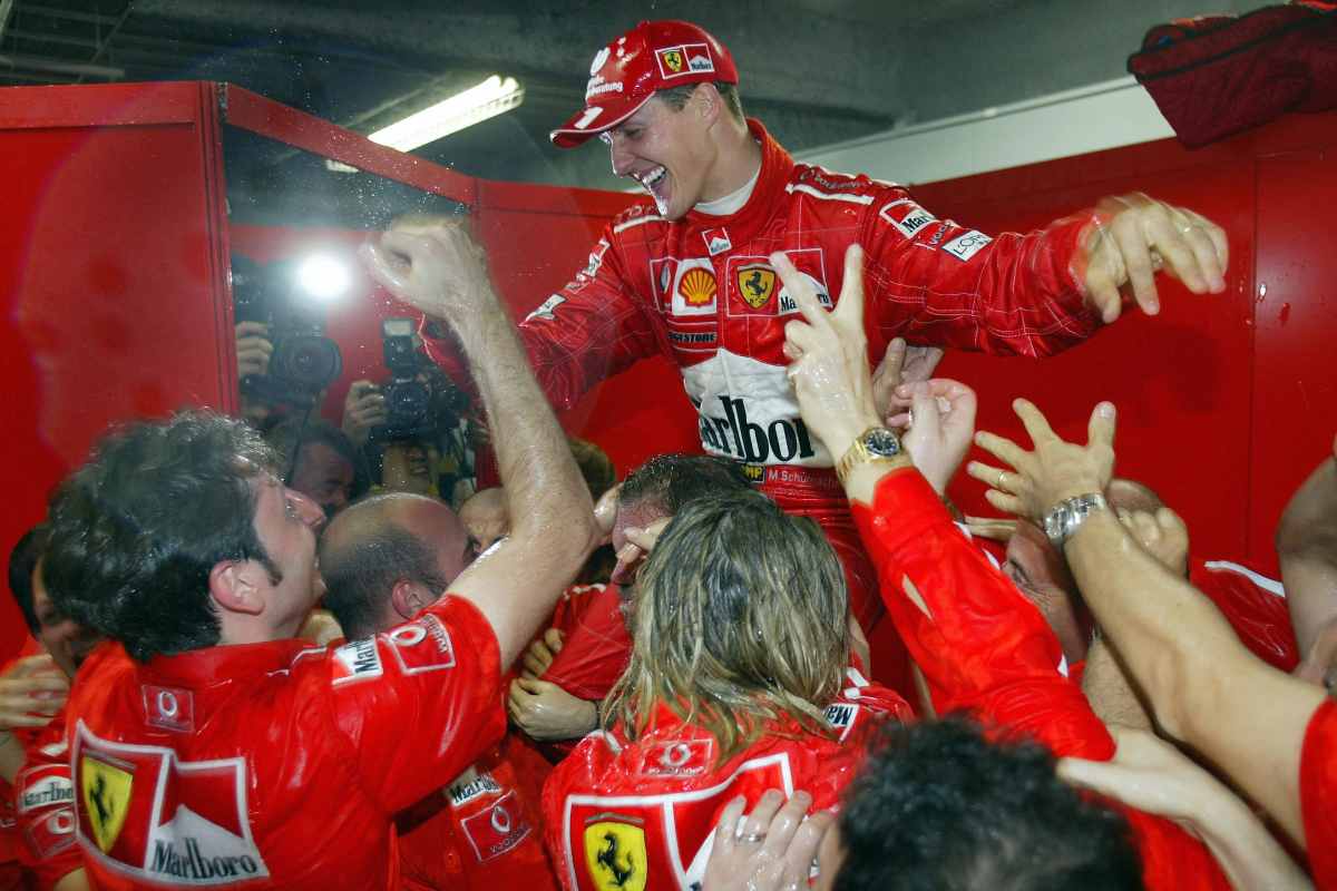 Schumi al termine del Gp di Suzuka (Foto di Clive Mason/Getty Images)