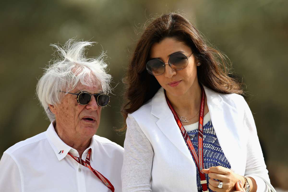 Bernie Ecclestone con sua moglie Fabiana