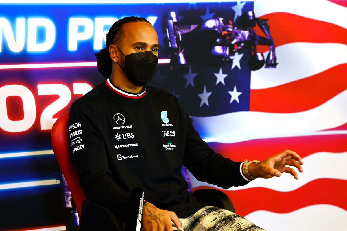 Lewis Hamilton in conferenza stampa alla vigilia del Gran Premio degli Stati Uniti di F1 2021 ad Austin