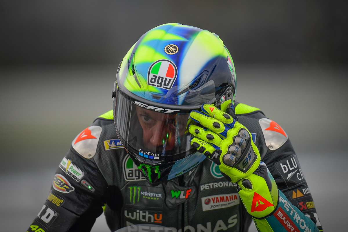 Valentino Rossi in pista al Gran Premio dell'Emilia Romagna di MotoGP 2021 a Misano Adriatico