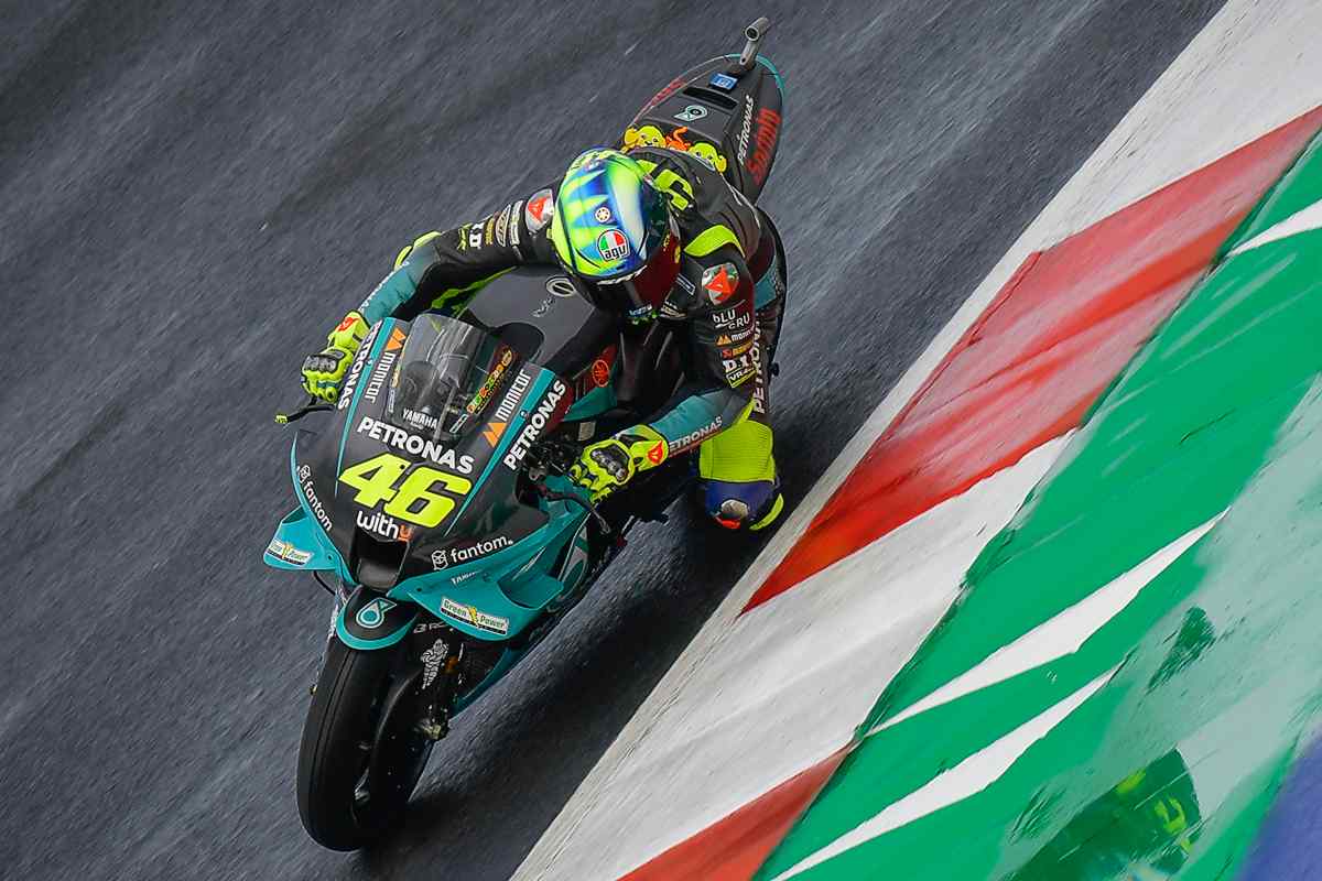 Valentino Rossi in pista al Gran Premio dell'Emilia Romagna di MotoGP 2021 a Misano Adriatico