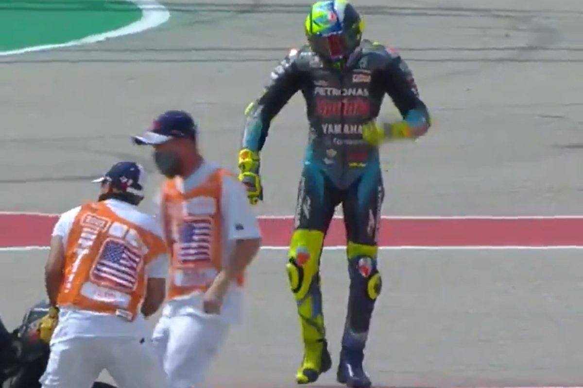 Valentino Rossi caduto nelle qualifiche del Gran Premio delle Americhe di MotoGP 2021 ad Austin