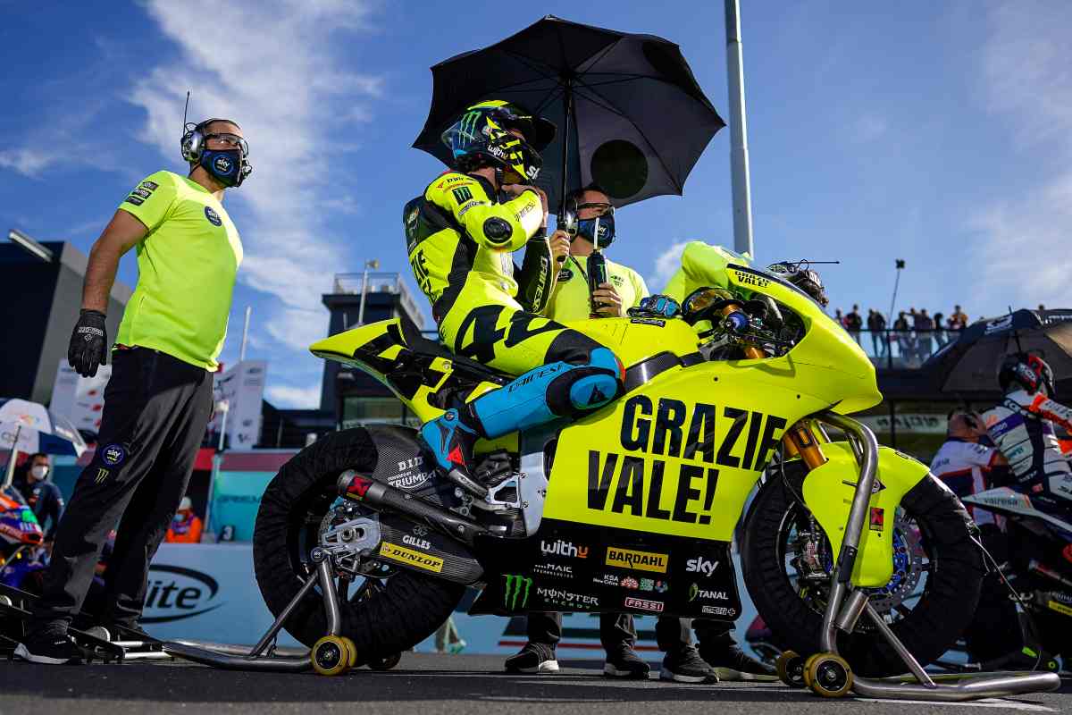 La livrea speciale per ringraziare Valentino Rossi del team VR46 in Moto2 al Gran Premio dell'Emilia Romagna di Misano Adriatico