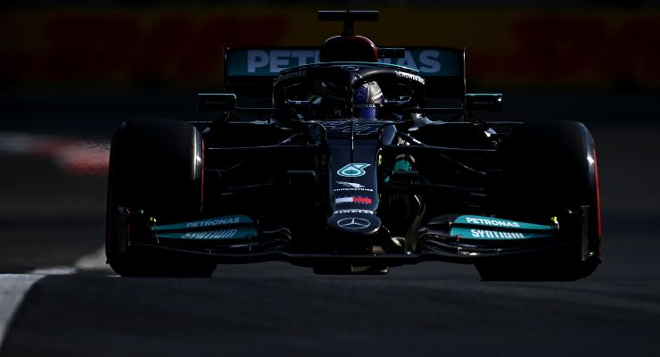 Hamilton durante le prove libere del GP del Messico (Foto Getty Images)