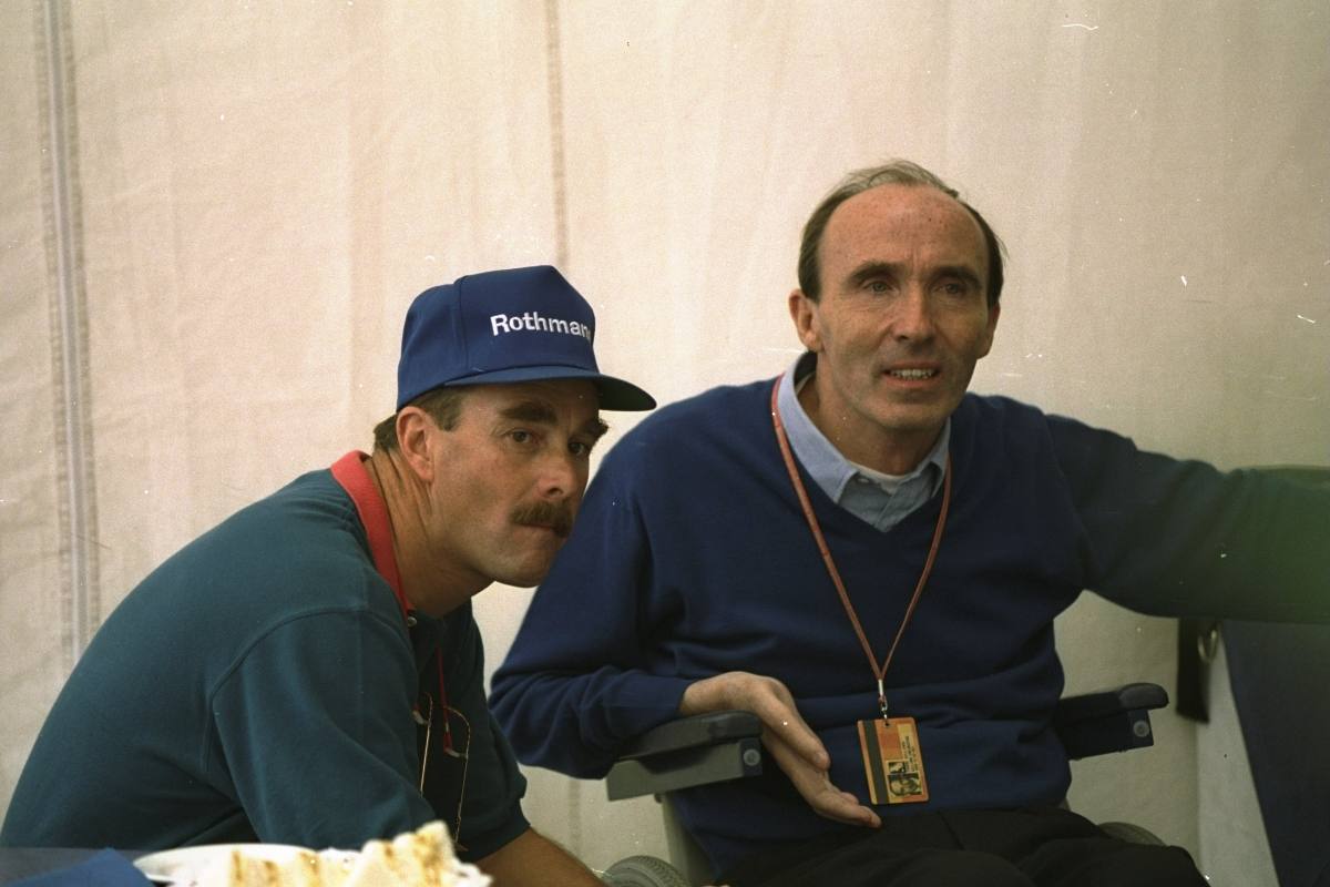 Frank Williams con Nigel Mansell (Mandatory Credit: MikeHewitt/Allsport)