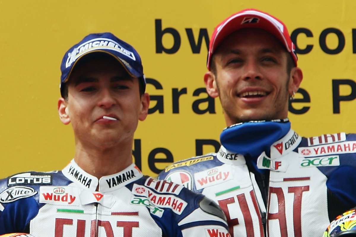 Jorge Lorenzo e Valentino Rossi quando erano compagni di squadra in Yamaha