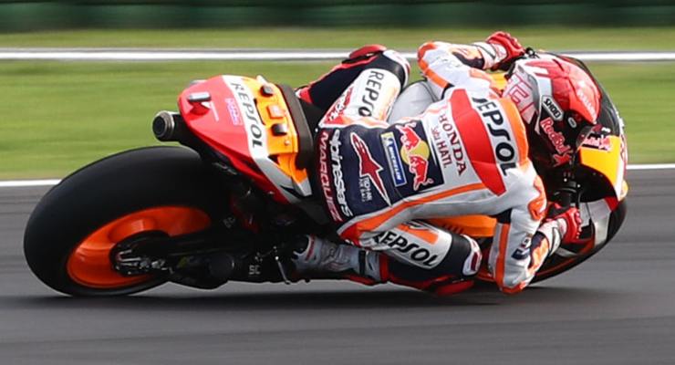 Marc Marquez in pista sulla Honda