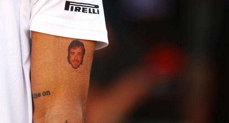 Un particolare del tatuaggio di Ricciardo (foto di Clive Rose/Getty Images)
