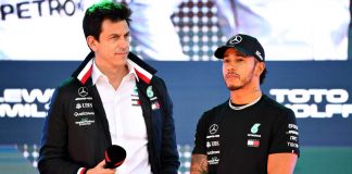 Toto Wolff e Lewis Hamilton della Mercedes (Foto Getty Images )