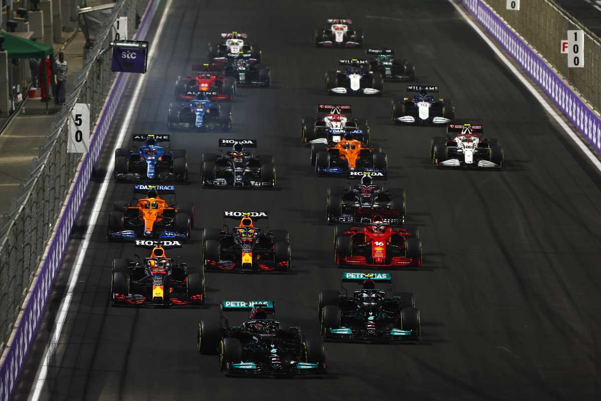 La partenza del GP a Jeddah (foto di Mark Thompson/Getty Images)