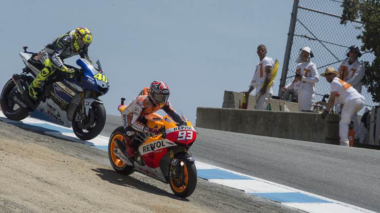 Rossi Marquez Laguna Seca 2013