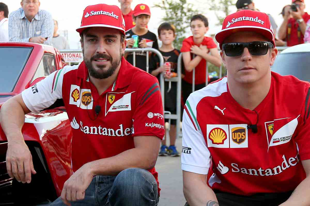 Fernando Alonso e Kimi Raikkonen nel 2014 (foto di Clive Mason/Getty Images)