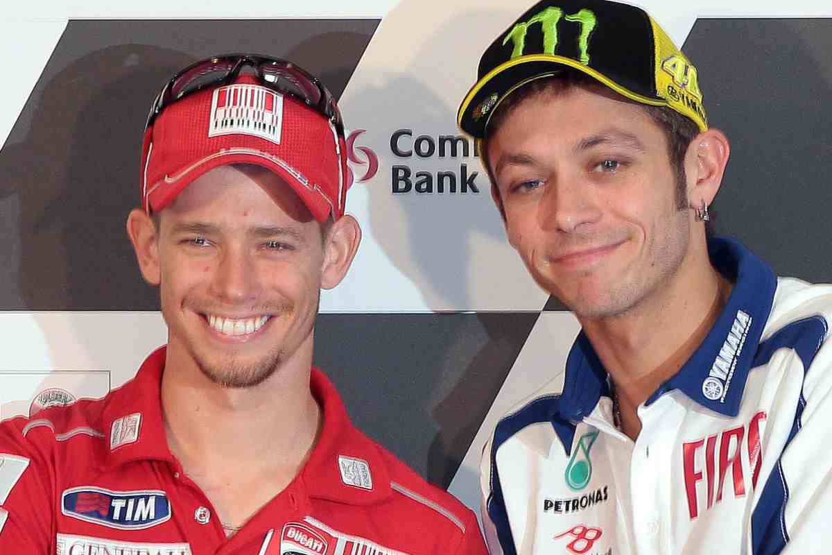 Casey Stoner e Valentino Rossi (LaPresse)