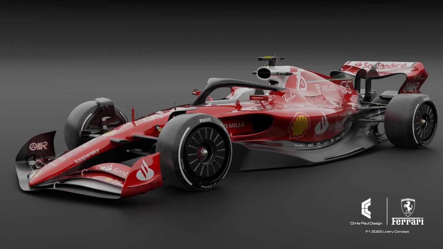 Rendering Ferrari F1-75 (Chris Paul Design Twitter)