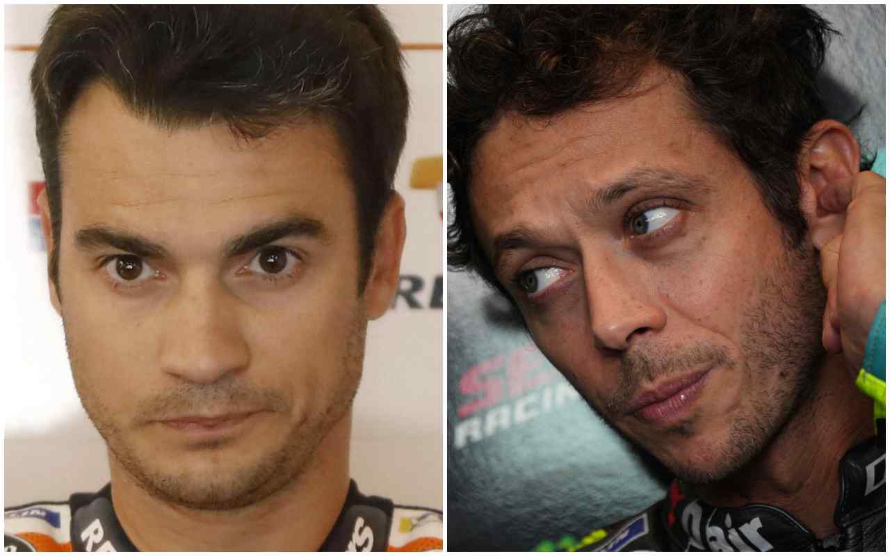 Dani Pedrosa e Valentino Rossi (ANSA)