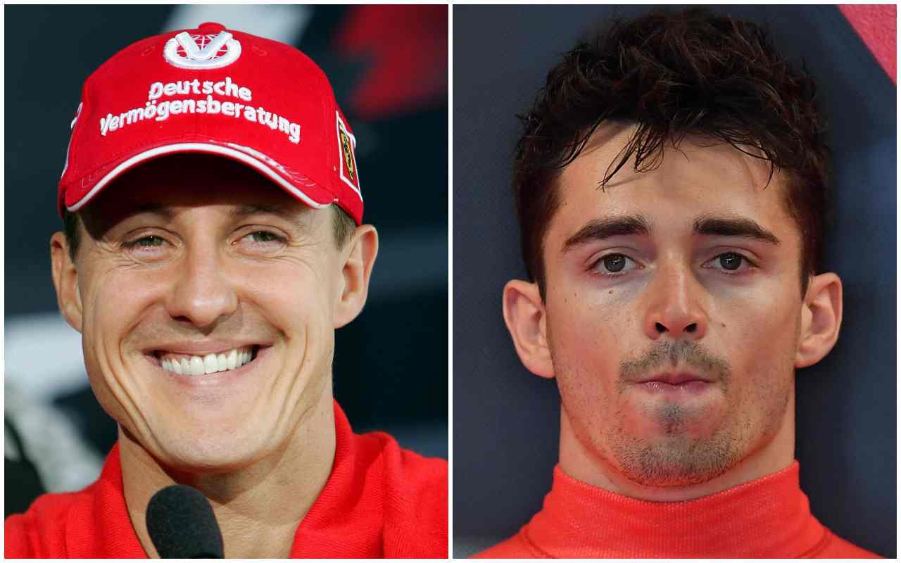 Michael Schumacher e Charles Leclerc, piloti Ferrari (ANSA)